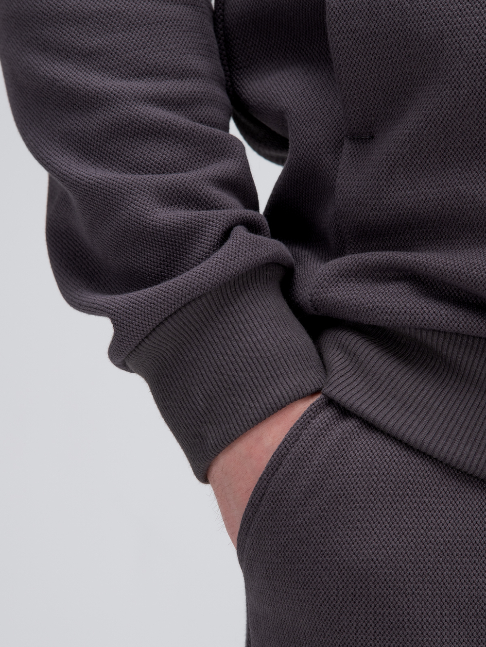 Костюм мужской спортивный на молнии (с начесом). Графит