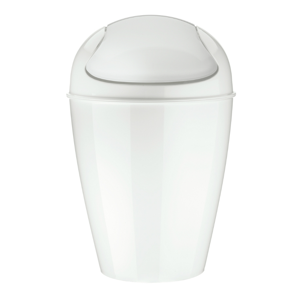 Корзина для мусора с крышкой DEL M, 12 л, белая Koziol