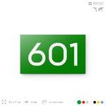 Номер на дверь 601, табличка на дверь для офиса, квартиры, кабинета, аудитории, склада, зеленая 120х70 мм, Айдентика Технолоджи