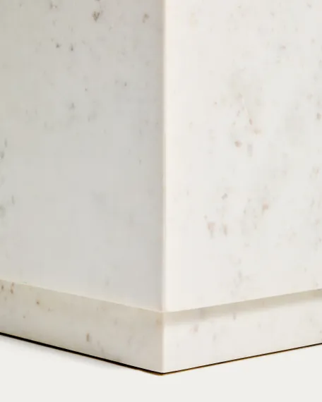 Приставной столик Sorein из белого мрамора 40 x 40 см