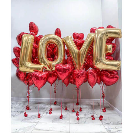 Набор шаров Сердца и LOVE