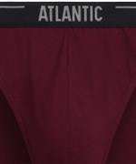 Мужские трусы слипы спорт Atlantic, набор 3 шт., хлопок, тёмно-фиолетовые + чёрные + тёмные хаки, 3MP-094