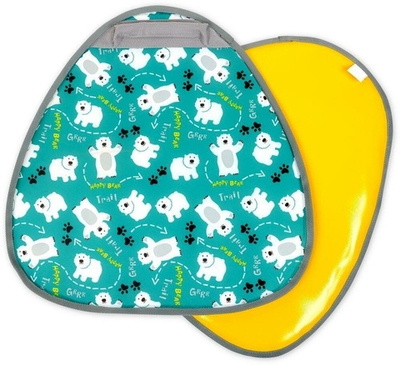 Ледянка мягкая грушевидная 525*500мм "Мишки", изумруд