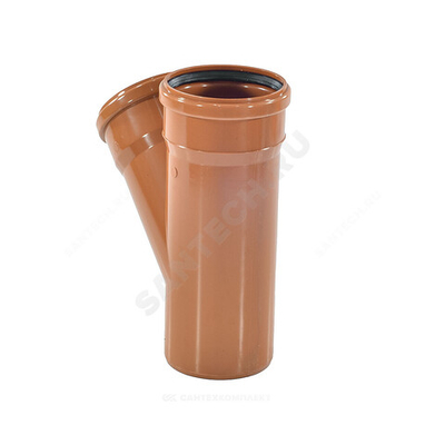 Тройник НПВХ коричневый Дн 160х110х45гр б/нап в/к Агригазполимер