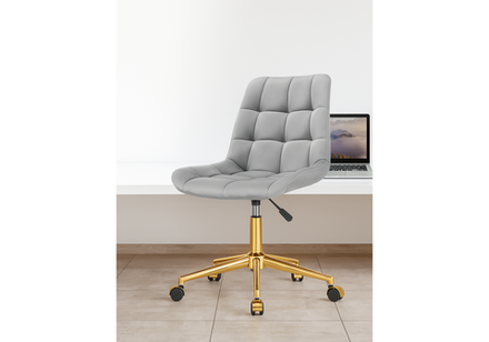 Офисное кресло Woodville Честер светло-серый, золото