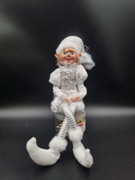 Эльф 60см в белом/серебро ST24-7