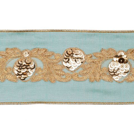 Лента с узорами 5м Goodwill голубая/зеленая/золотая