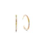 Серьги Hoop Multicolour Pastel Gold 30мм Coeur de Lion