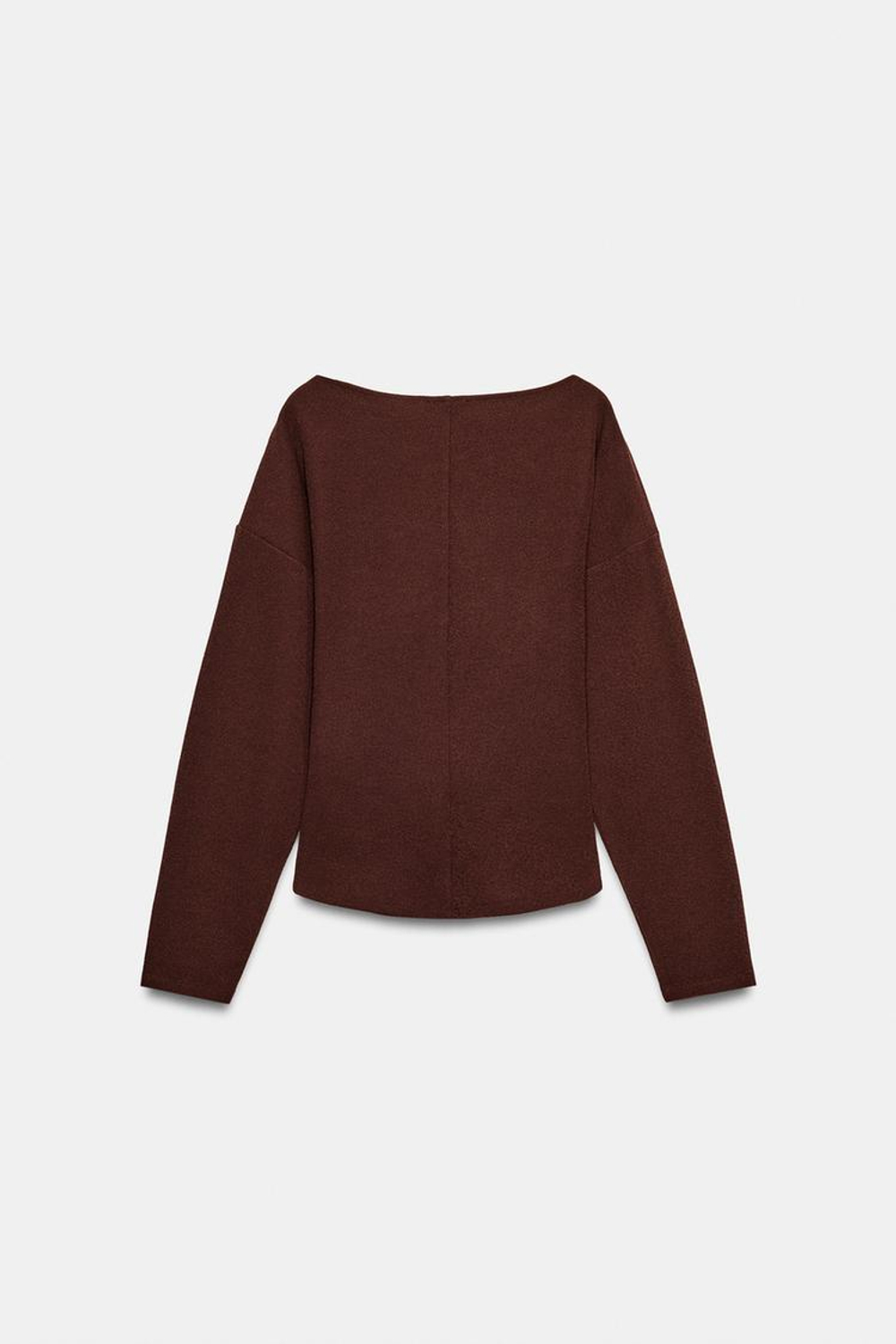 ZARA ФАКТУРНЫЙ ТОП С ПРЯЖКОЙ, КОРИЧНЕВЫЙ