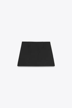 ZARA МИНИ-ЮБКА С ДЕКОРАТИВНОЙ ОТДЕЛКОЙ, ЧЕРНЫЙ