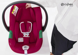 Коляска Cybex Talos S Lux TPE complete Aton B2 Dynamic Red 3 в 1 Seashell Beige с дождевиками