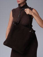 Замшевая сумка DBR 31228 черный каштан