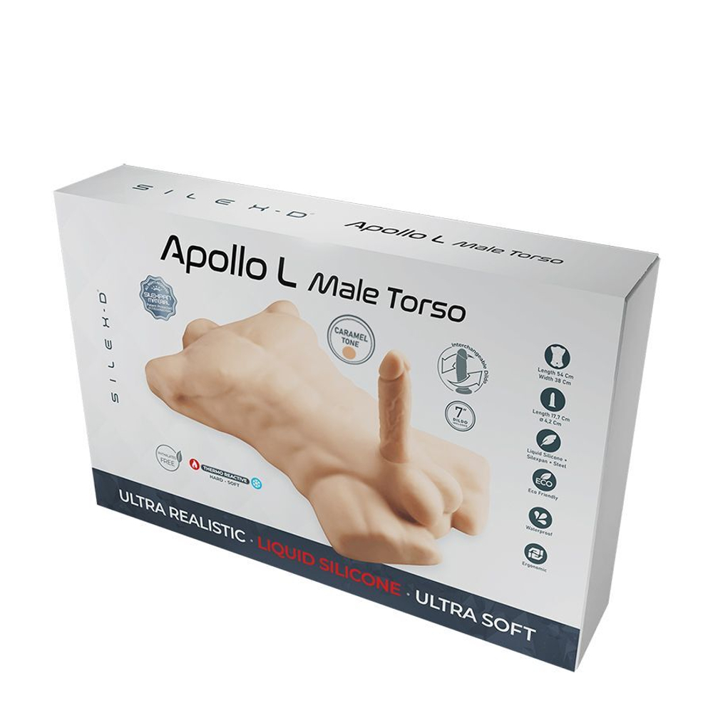 Карамельный мужской торс с фаллоимитатором SILEXD Apollo L 7