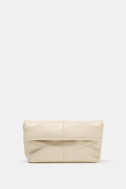 ZARA СТЕГАНАЯ СУМКА-КОНВЕРТ, ЭКРЮ