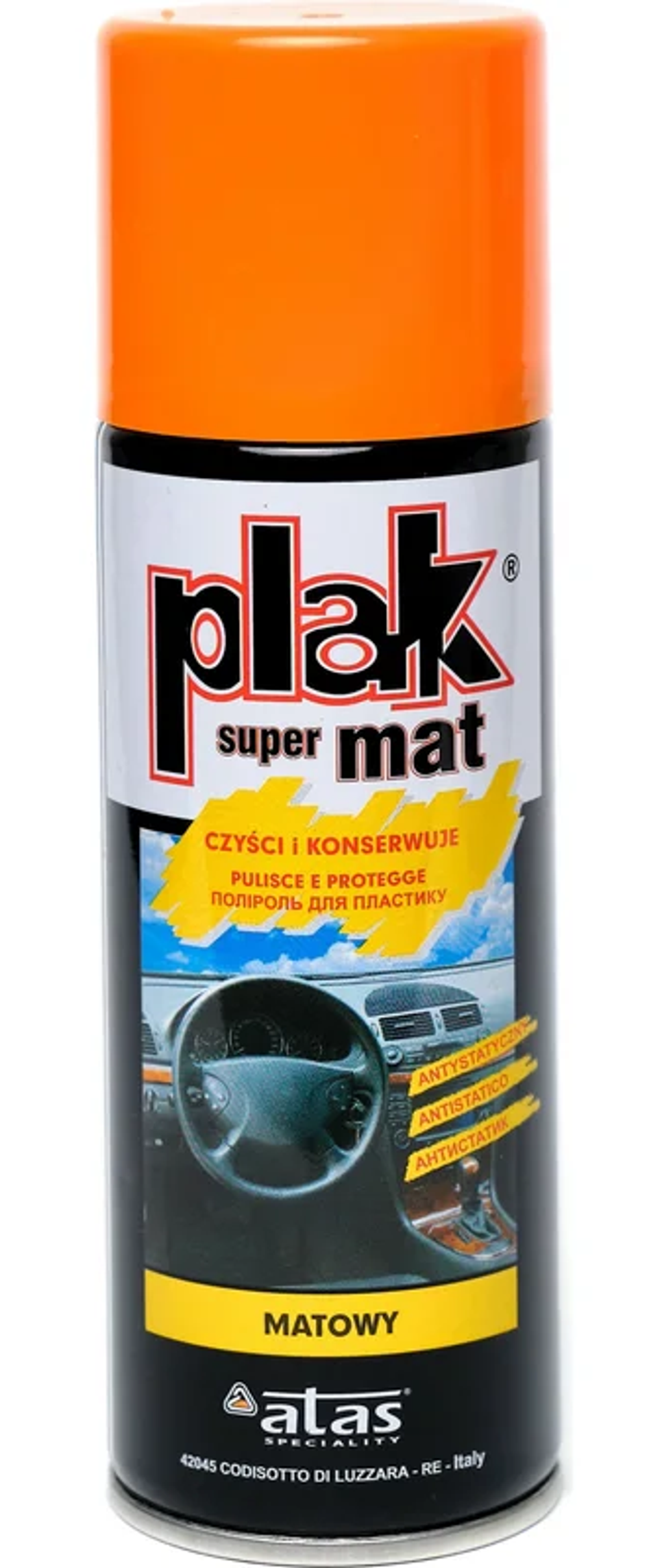 Полироль пластика Atas Plak Супермат, апельсин, аэрозоль, 200 мл