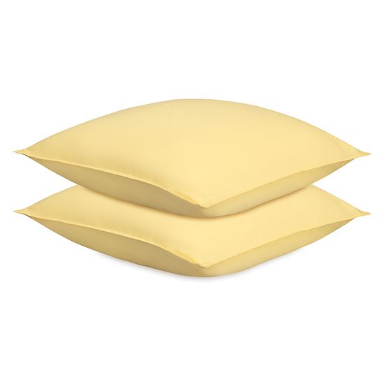 Набор наволочек из стираного перкаля светло-желтого цвета из коллекции essential, 70х70 см