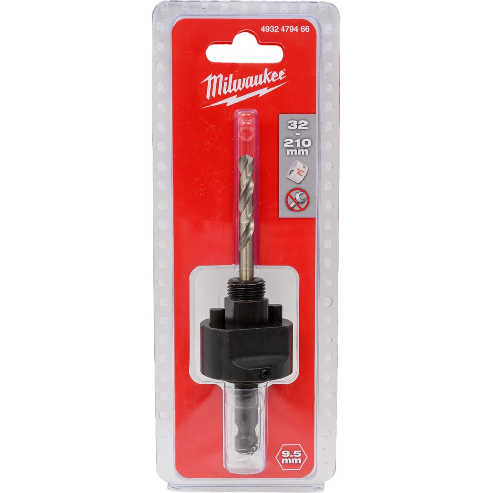 Хвостовик для коронок 32-210 мм (5/8"x18; хвостовик Hex 9.5 мм) Milwaukee 4932479466