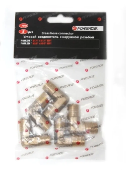Соединитель угловой наруж.резьба 1/4''х1/4'', к-т 5шт. Forsage F-MML04K
