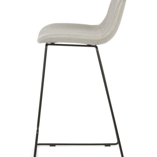 Полубарный стул Neo металлический каркас, сиденье из серой ткани 