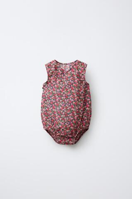 ZARA КОМБИНЕЗОН С ЦВЕТОЧНЫМ ПРИНТОМ ИЗ ТКАНИ LIBERTY, РОЗОВАТЫЙ
