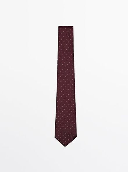 Massimo Dutti Галстук из 100% шелка,  гранатовый