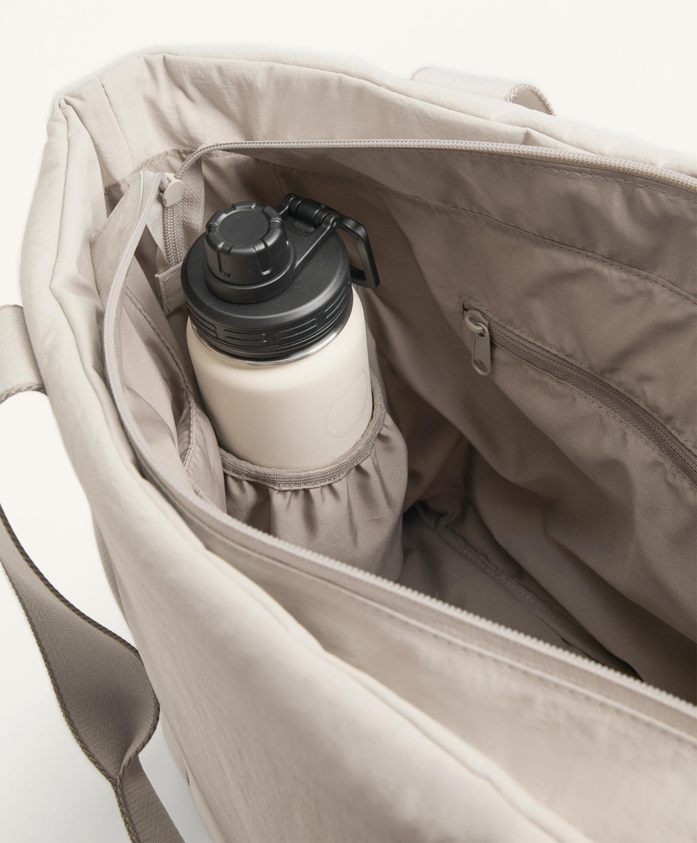 Oysho Сумка-шоппер с передним карманом, экрю