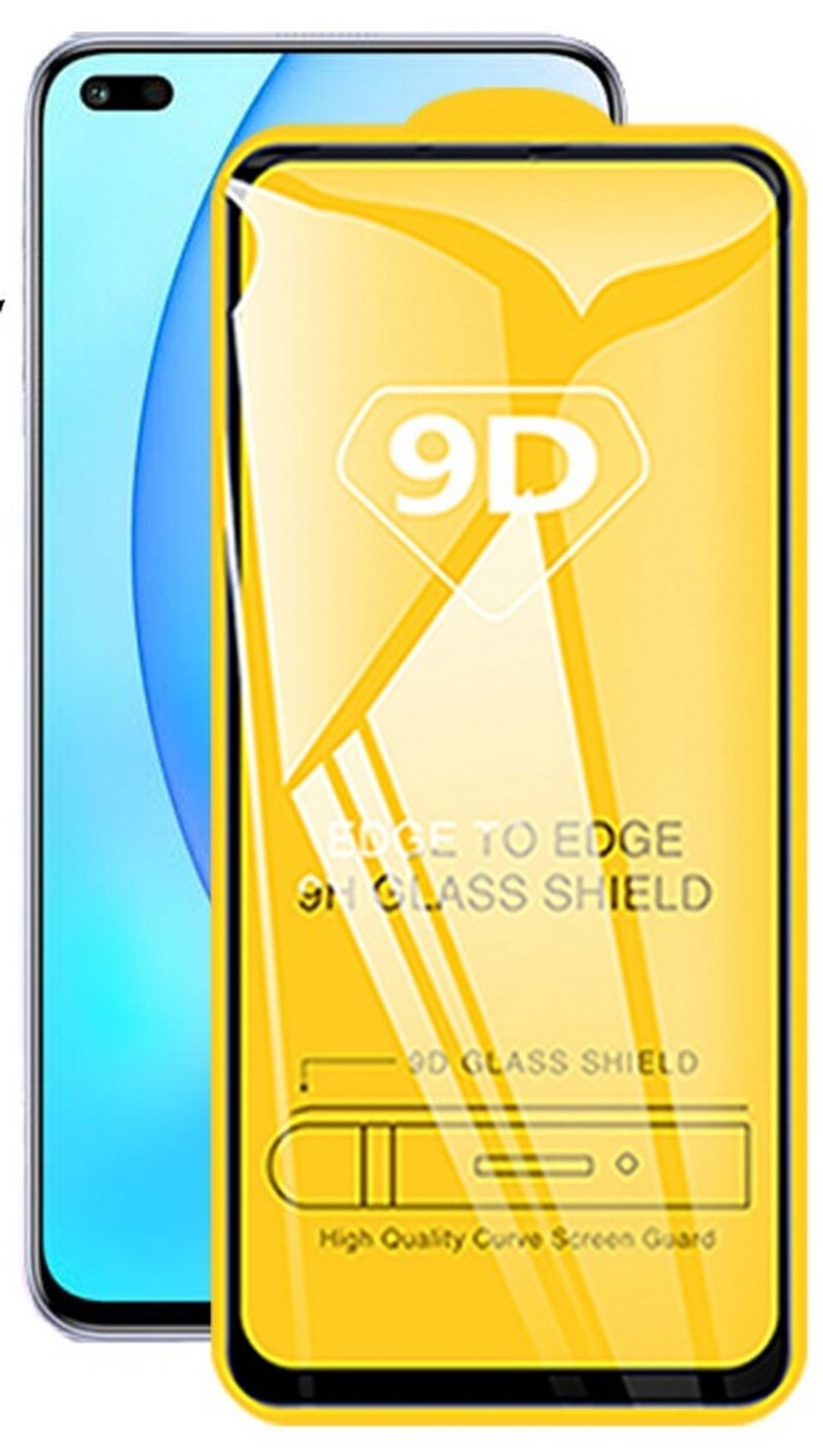 Защитное стекло Honor 50 Lite (черный) 9D тех.упаковка