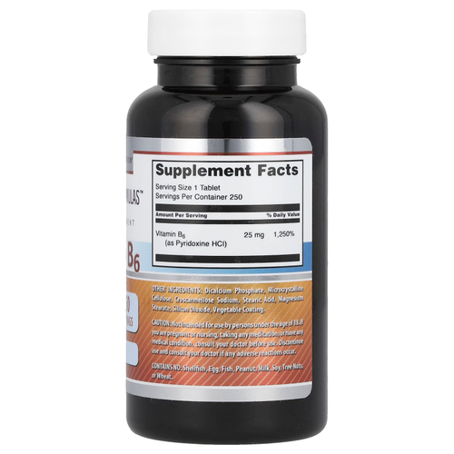 Amazing Nutrition, Витамин B6, 25 мг, 250 таблеток