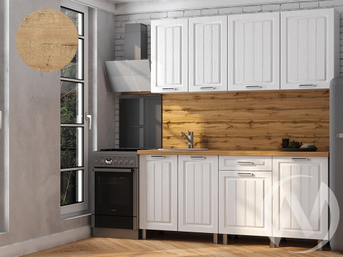Кухня Лаура 1.8м (корпус белый/клен белый) 38мм дуб бунратти
