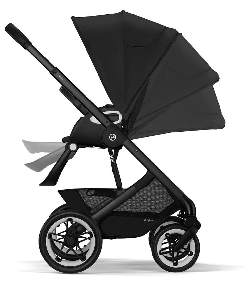 Коляска 2 в 1 Cybex Talos S Lux BLK Moon Black с дождевиками прогулочного блока и люльки