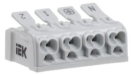 Клемма пружинная соединительная КСПз4-2L+N+PE IEK UKZ-B06-4P-F0-E1-10