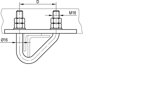 Узел крепления к ригелю с прокладкой