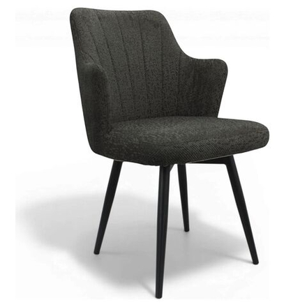 Стул поворотный "Монт 360" (арт. 346П), велюр Сити 06 темно-серый, ножки круглые черные.