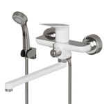 Смеситель для ванны и раковины 35k MIXLINE ML41-02 "Swan White" БЕЛЫЙ/ХРОМ