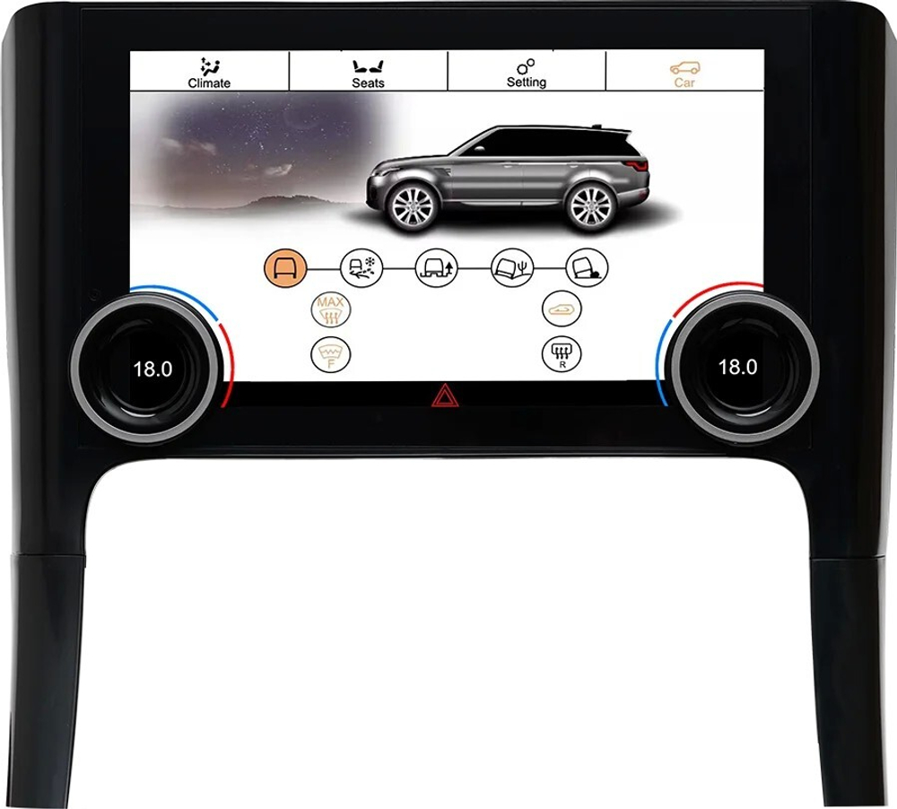Сенсорная панель климата Range Rover Sport 2009-2013 - Carmedia ZF-2012 с 10" экраном LCD/ЖК, съёмные боковые планки