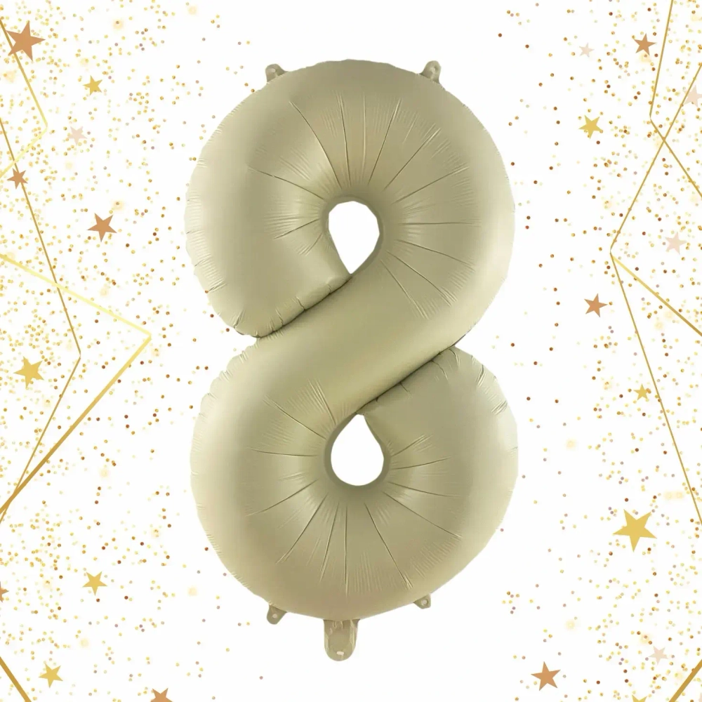 Шар фольгированный 32'/81см «Цифра «8» (молочный)