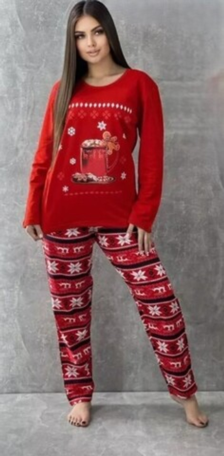 [m]Пижама женская штаны+футб д/р (фланель) ФУШФ007