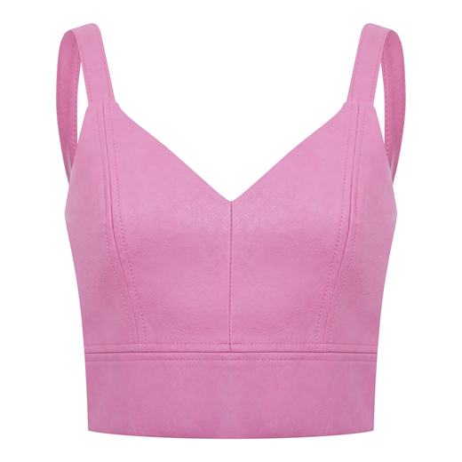 Топ из эко-кожи розовый