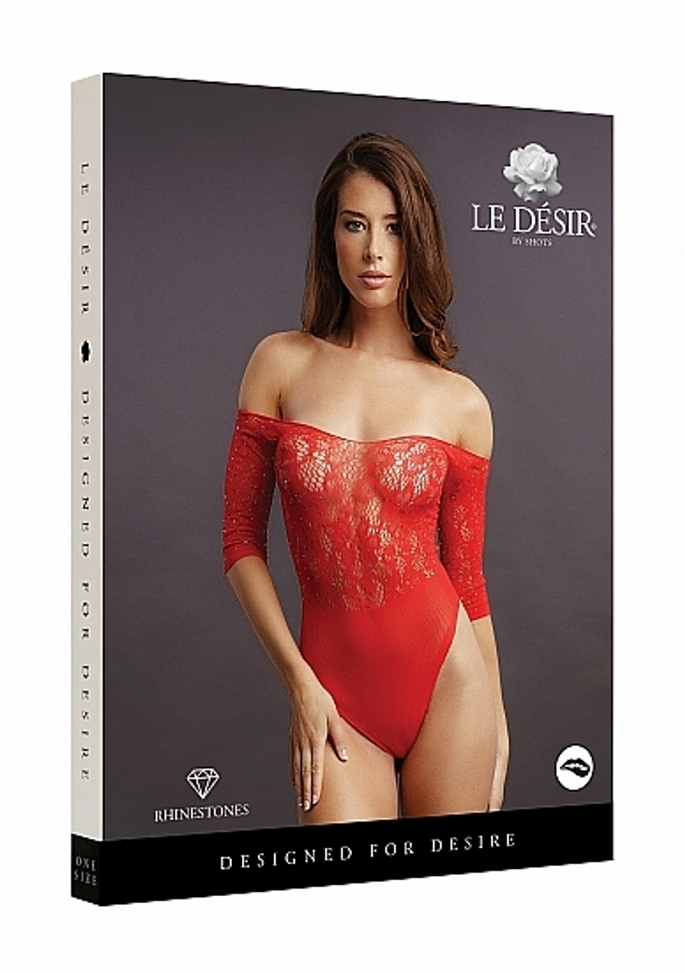 Боди-сетка Shots Le Desir со стразами Crotchless Rhinestone