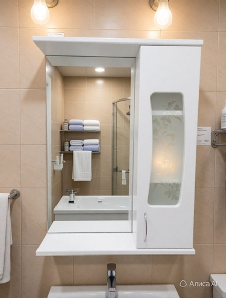 Зеркало - шкаф Лаура 55 белый