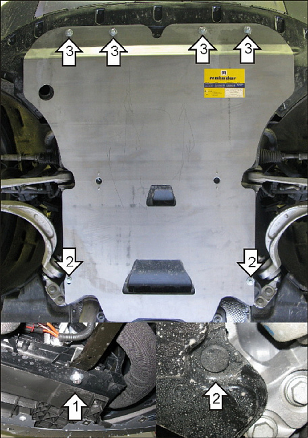 Защита стальная 2 мм Д, КПП Audi Q5 MOTODOR.70101