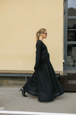 Чёрная юбка из мохера