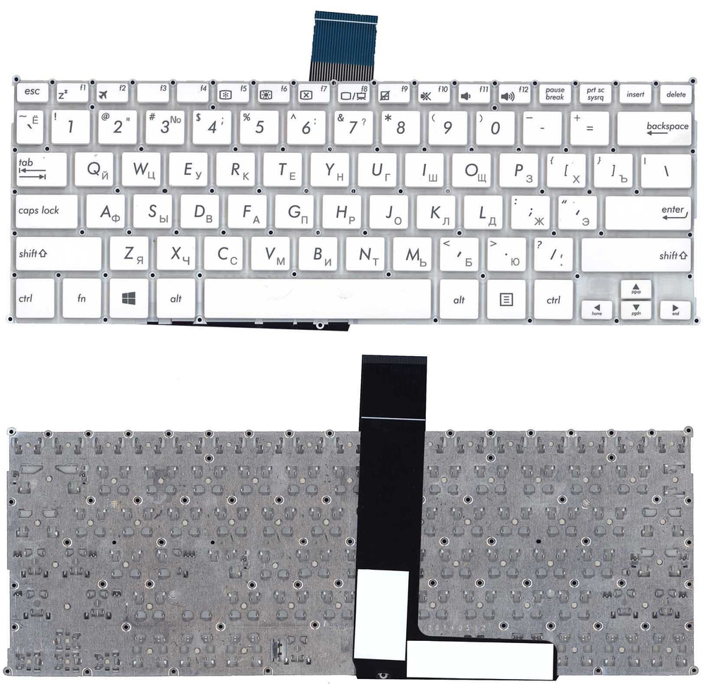 Клавиатура для ноутбука Asus F200CA F200LA F200MA X200 белая, без рамки, плоский Enter