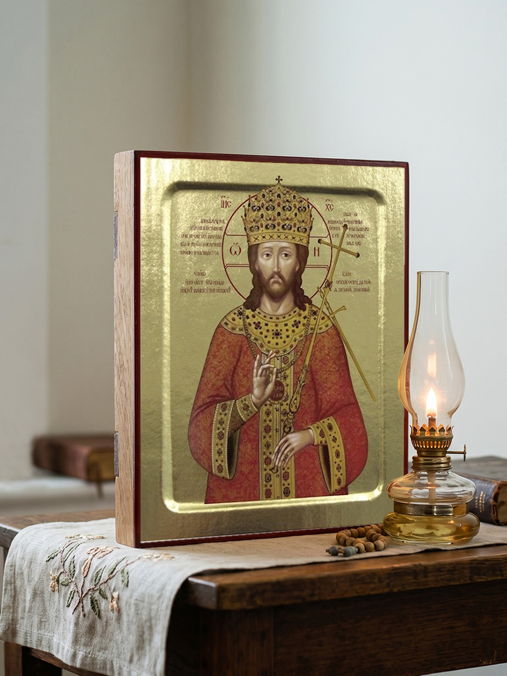 Икона Спасителя Царь царей (с короной) на дереве: 125 х 160 (Синопсисъ)