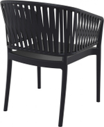 Кресло пластиковое с подушкой Siesta Contract Portofino, черный, черный