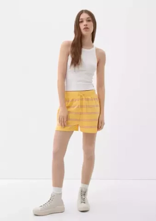 Полосатые шорты из хлопка-стрейча