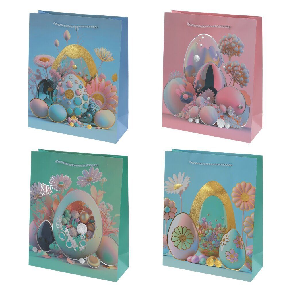 GAEM Пакет подарочный (бумага 210г/м2, блок микс 12шт), L26 W10 H31,5 см, 4в.