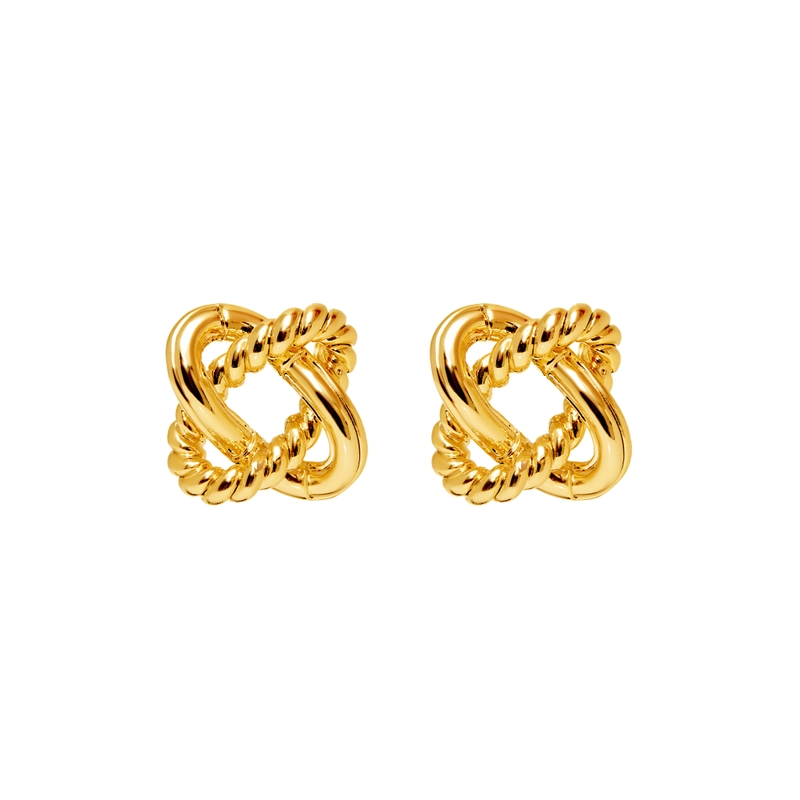 Серьги Переплетение – Золото