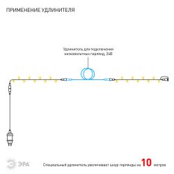 ENON-5B ЭРА Гирлянда LED Нить 5 м теплый свет, 24V, IP44