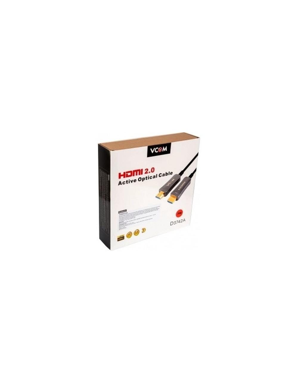 VCOM D3742A-20M Активный оптический кабель HDMI 19M/M,ver. 2.0, 4K@60 Hz 20m VCOM